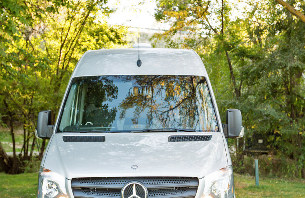 9-Passenger Silver Mercedes-Benz Party Bus