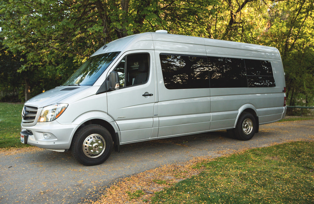 9-Passenger Silver Mercedes-Benz Party Bus